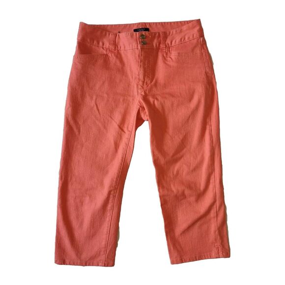 5/$25 Sz 6 Capri Jeans Straight Leg Mid Rise Womens Cotton Blend Denim Orange - Picture 1 of 5